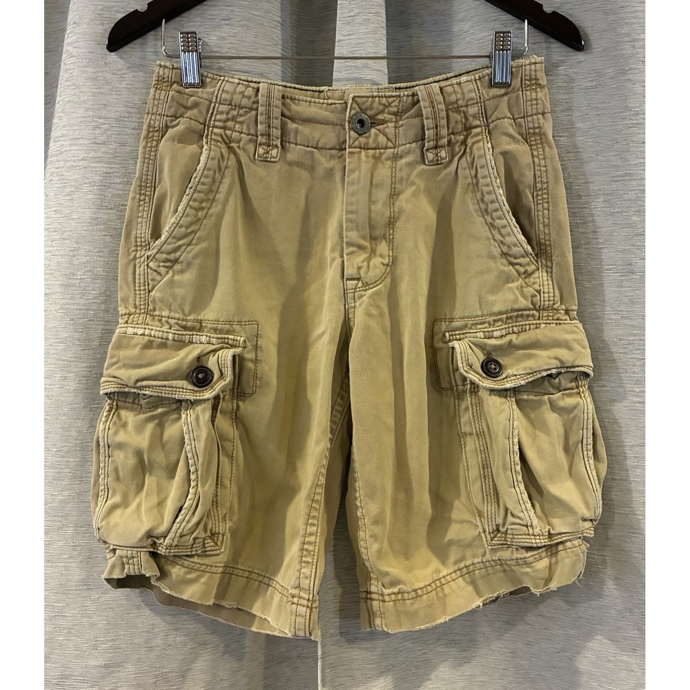 American Eagle Vintage Y2k Beige Khaki Classic Length Cargo Shorts Men's Size 26